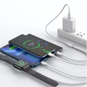 Cable de carga 4 en 1 USB-C para iPhone, Android y Apple Watch - Carga rápida y magnética